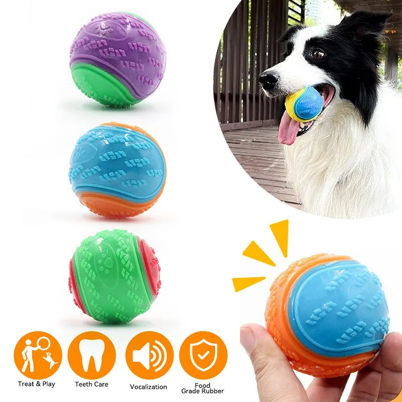 KFX-6634301 Durable Dog Molar Ball Toy for Playtime and Chewing, Random Color, Rubber Material