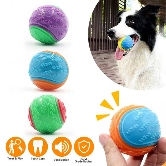 KFX-6634301 Durable Dog Molar Ball Toy for Playtime and Chewing, Random Color, Rubber Material