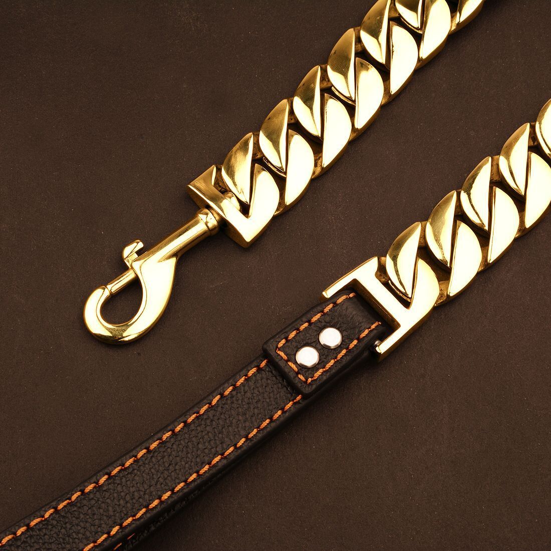 KFX-6635453 316L Stainless Steel Dog Traction Chain - Available in 50cm, 60cm, 70cm, 80cm, 90cm Lengths
