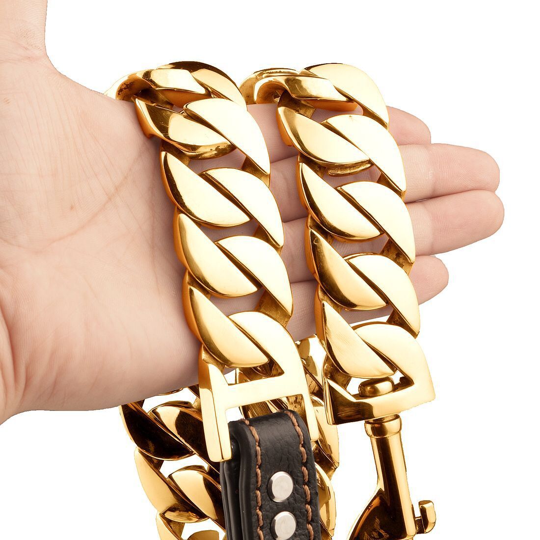 KFX-6635453 316L Stainless Steel Dog Traction Chain - Available in 50cm, 60cm, 70cm, 80cm, 90cm Lengths