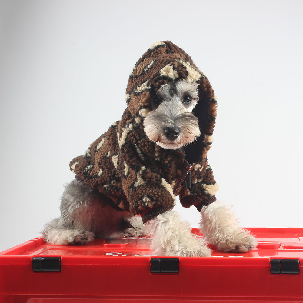 KFX-6636221 Cozy Lambswool Zip-Up Dog Shirt Coat for Autumn and Winter