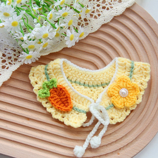 KFX-6637117 Handmade Small Dog Scarf with Embroidery - Colorful Cotton Accessories