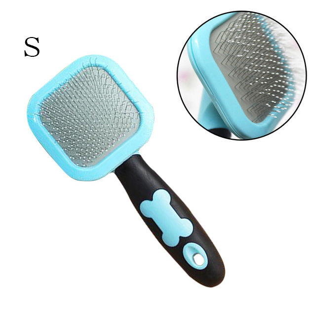 KFX-6637245 Pet Grooming Brush for Dogs and Cats with Comfort Grip, Rotatable Slicker Design, Long and Short Hair Suitable, Blue/Pink