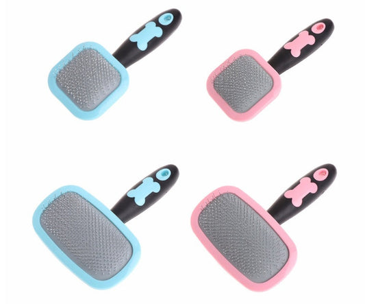 KFX-6637245 Pet Grooming Brush for Dogs and Cats with Comfort Grip, Rotatable Slicker Design, Long and Short Hair Suitable, Blue/Pink