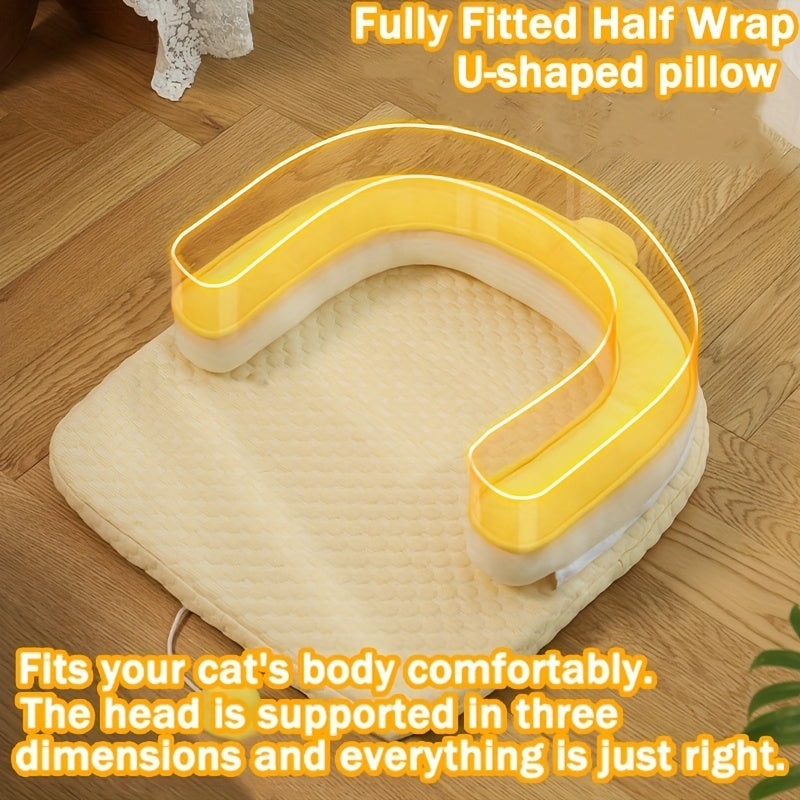 KFX-6637501 U-Shaped Cooling Pad for Cats and Dogs - Comfortable Neck Rest with Breathable, Washable Design