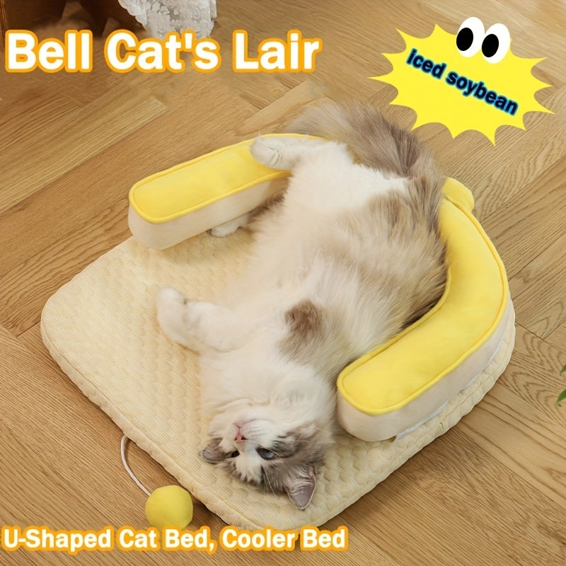 KFX-6637501 U-Shaped Cooling Pad for Cats and Dogs - Comfortable Neck Rest with Breathable, Washable Design
