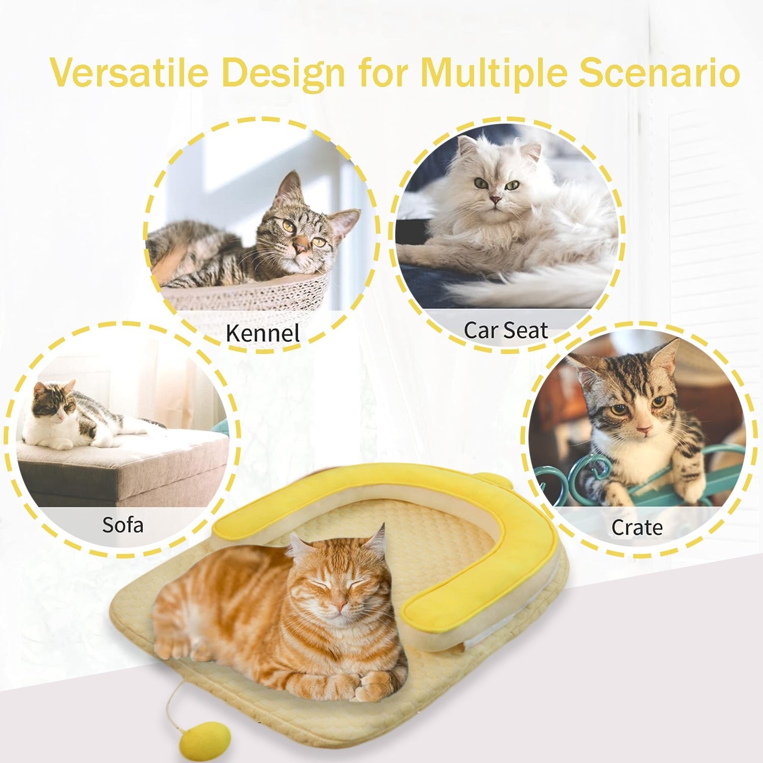 KFX-6637501 U-Shaped Cooling Pad for Cats and Dogs - Comfortable Neck Rest with Breathable, Washable Design
