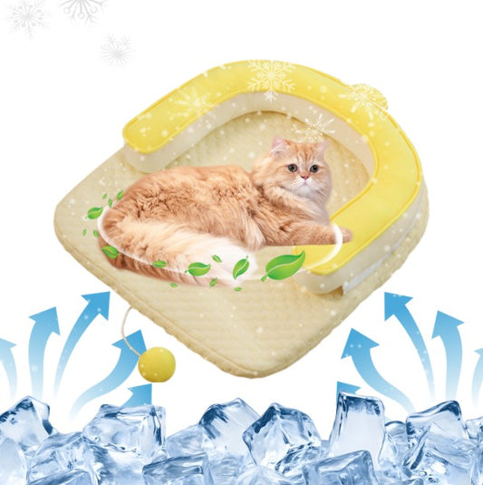 KFX-6637501 U-Shaped Cooling Pad for Cats and Dogs - Comfortable Neck Rest with Breathable, Washable Design