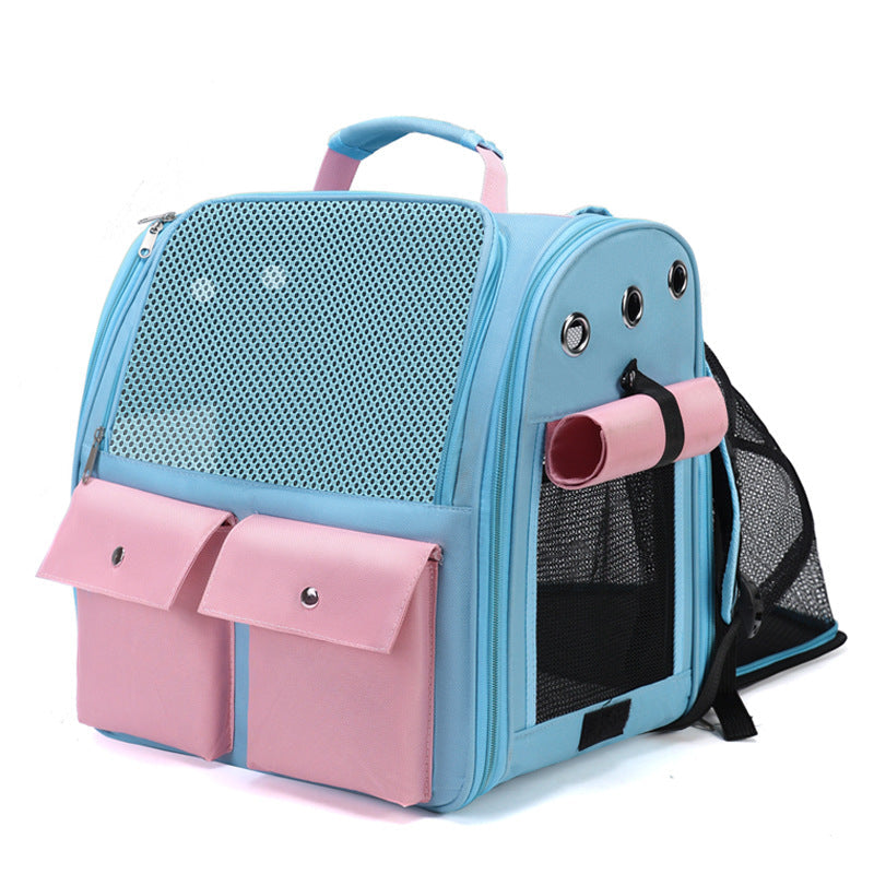 KFX-6637885 Extendable Large Capacity Pet Backpack for Cats and Dogs, Nylon Material, Medium Soft Design