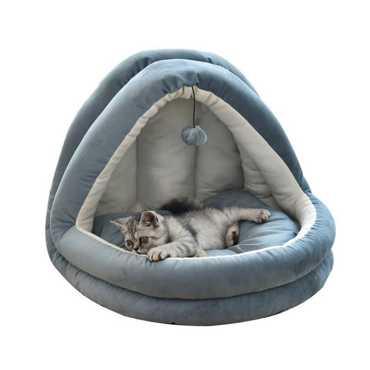 KFX-6641469 Cozy Cat House for All Seasons - Enclosed Yurt Design in Multiple Sizes
