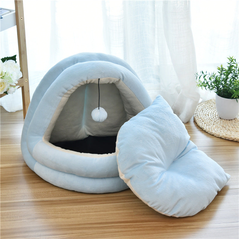 KFX-6641469 Cozy Cat House for All Seasons - Enclosed Yurt Design in Multiple Sizes