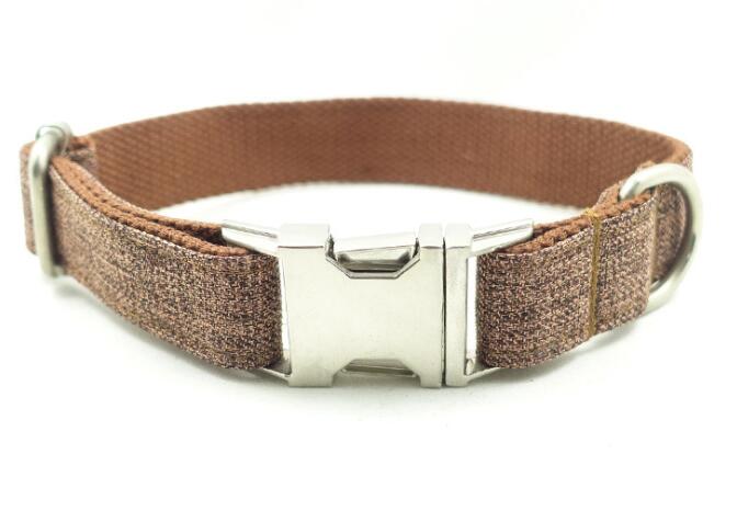 KFX-6643389 Brown Plaid Adjustable Dog Ring - Durable Polyester Material