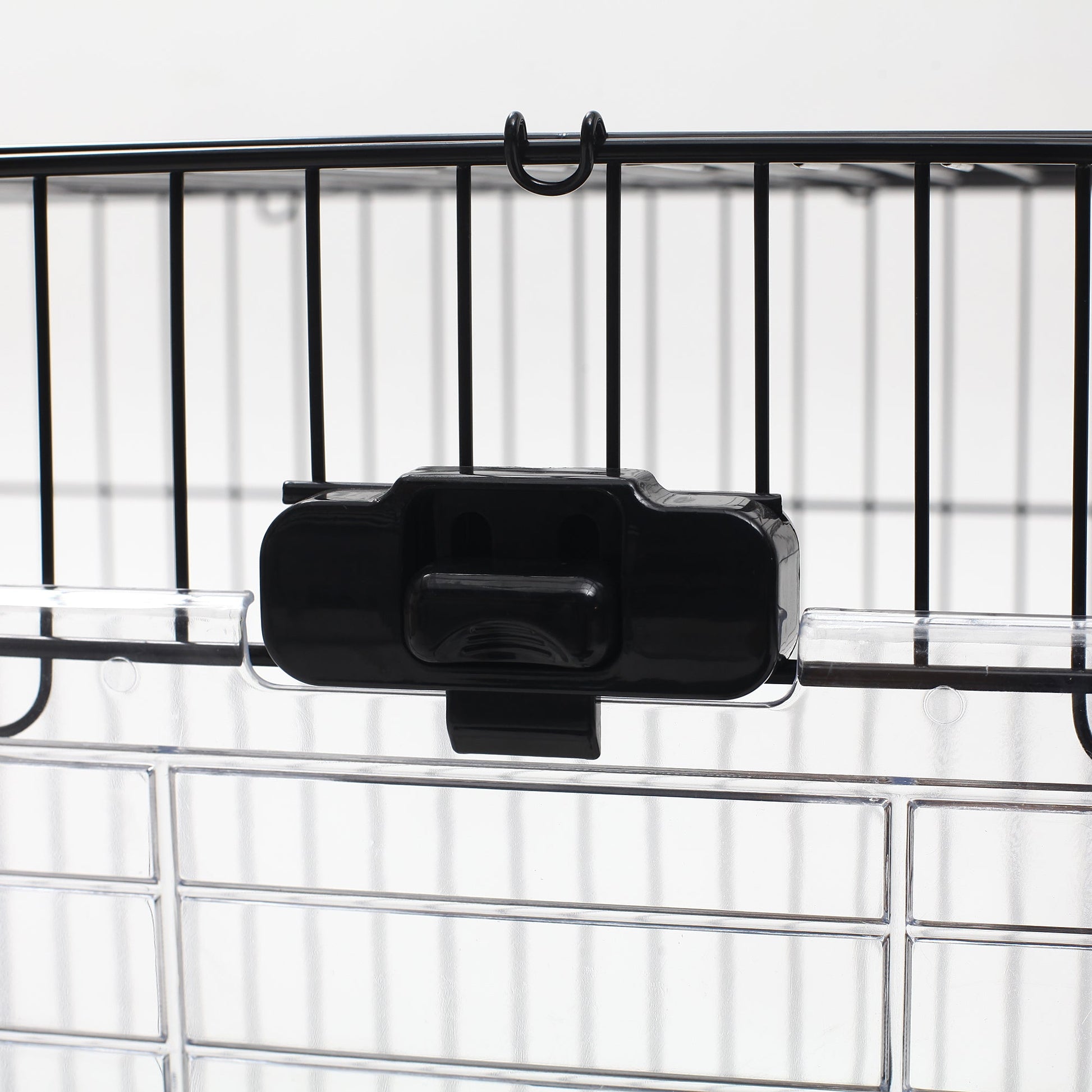 KFX-6645053 2-Level Small Animal Cage with Wheels for Rabbits, Ferrets, and Chinchillas, Indoor Hutch with Access Doors and Platforms
