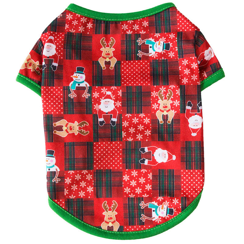 KFX-6645821 Festive Cotton Pet Clothes for Cats - Casual Two-Legged Styles in Various Holiday Designs