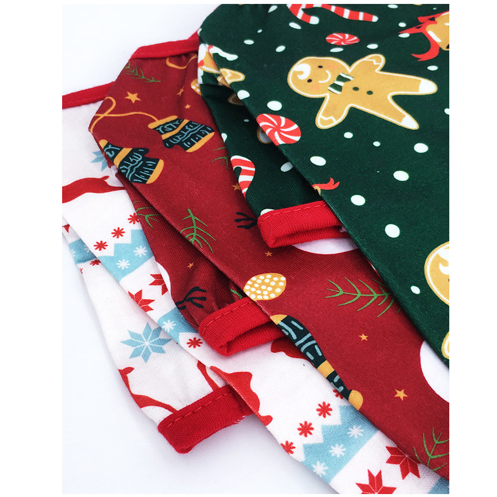 KFX-6645821 Festive Cotton Pet Clothes for Cats - Casual Two-Legged Styles in Various Holiday Designs