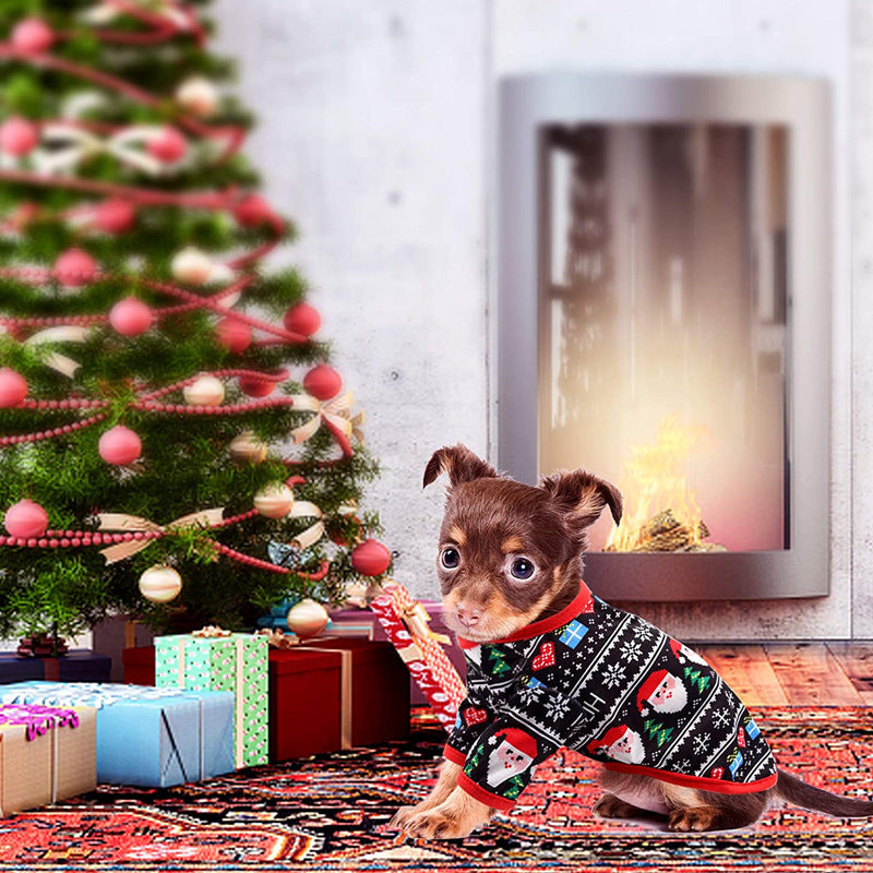 KFX-6645821 Festive Cotton Pet Clothes for Cats - Casual Two-Legged Styles in Various Holiday Designs
