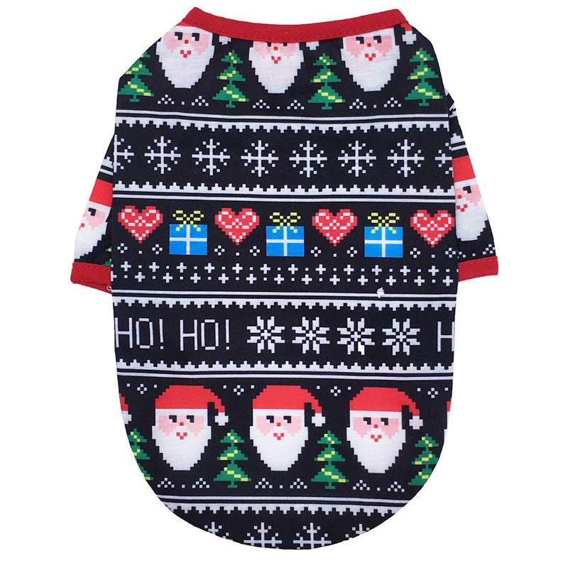KFX-6645821 Festive Cotton Pet Clothes for Cats - Casual Two-Legged Styles in Various Holiday Designs