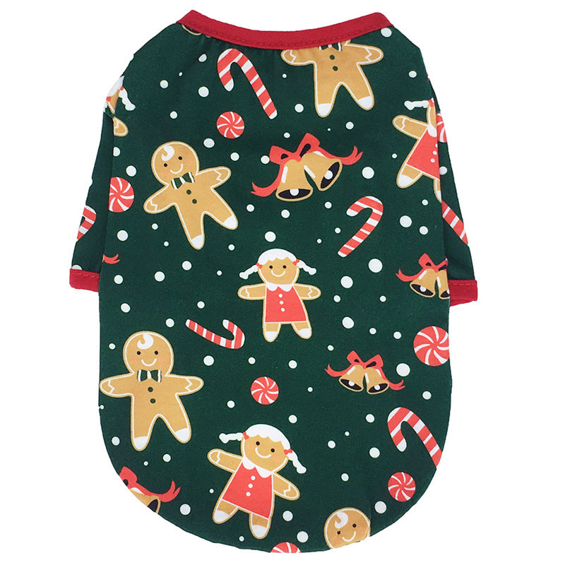 KFX-6645821 Festive Cotton Pet Clothes for Cats - Casual Two-Legged Styles in Various Holiday Designs
