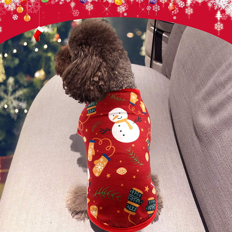 KFX-6645821 Festive Cotton Pet Clothes for Cats - Casual Two-Legged Styles in Various Holiday Designs