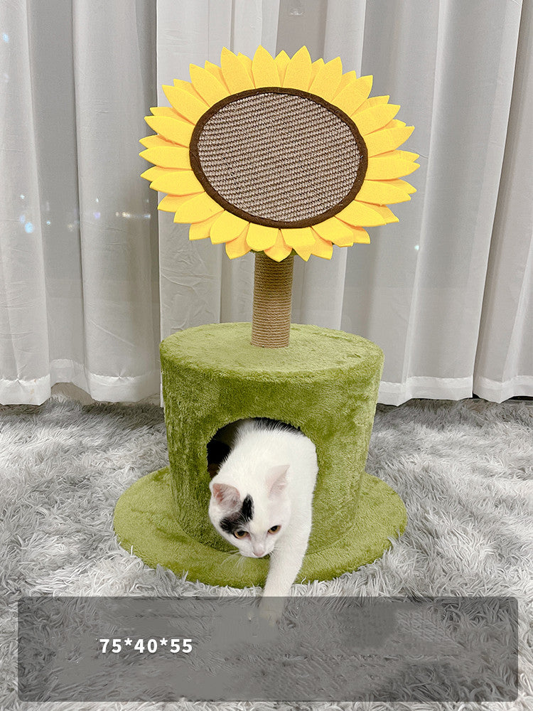KFX-6647357 Large Cat Scratching Board and Nest - Natural Sisal with Plush, Felt, and Composite Materials