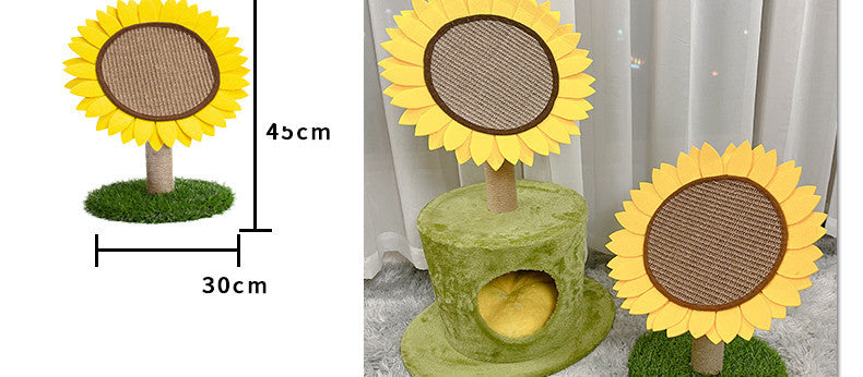 KFX-6647357 Large Cat Scratching Board and Nest - Natural Sisal with Plush, Felt, and Composite Materials