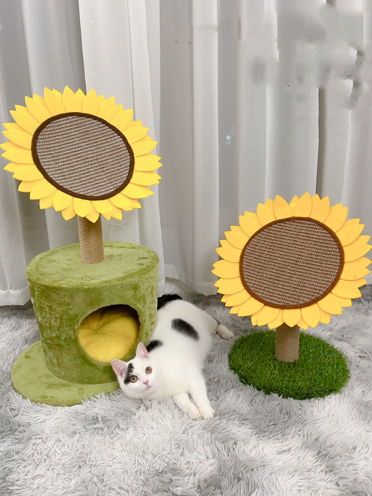 KFX-6647357 Large Cat Scratching Board and Nest - Natural Sisal with Plush, Felt, and Composite Materials