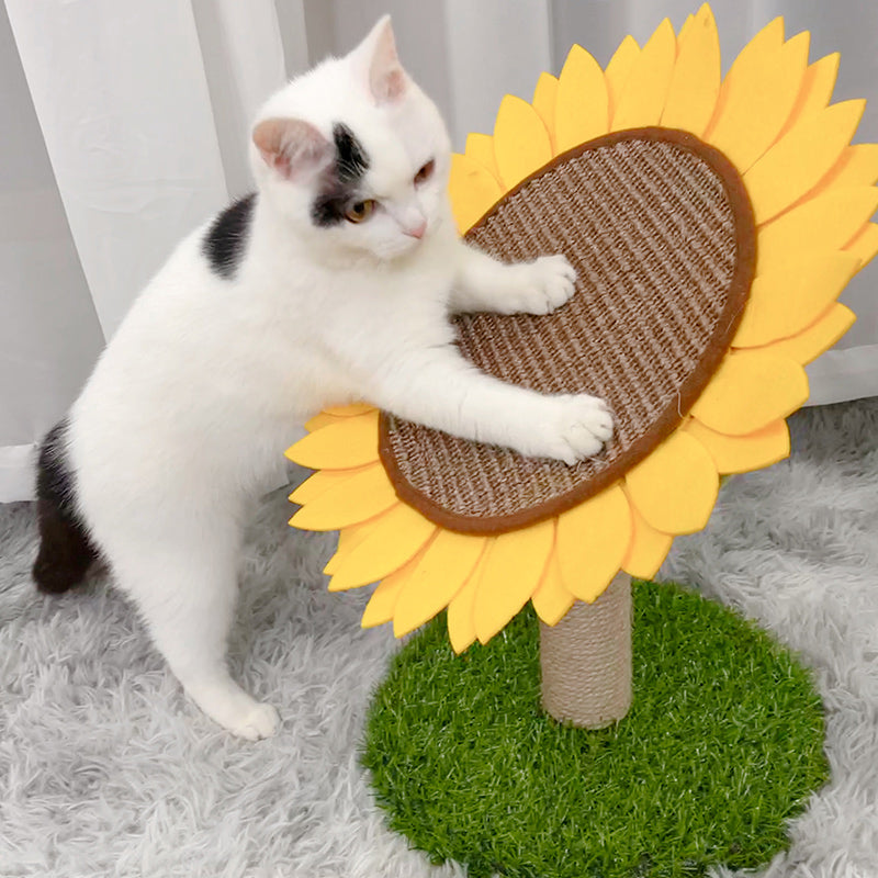 KFX-6647357 Large Cat Scratching Board and Nest - Natural Sisal with Plush, Felt, and Composite Materials