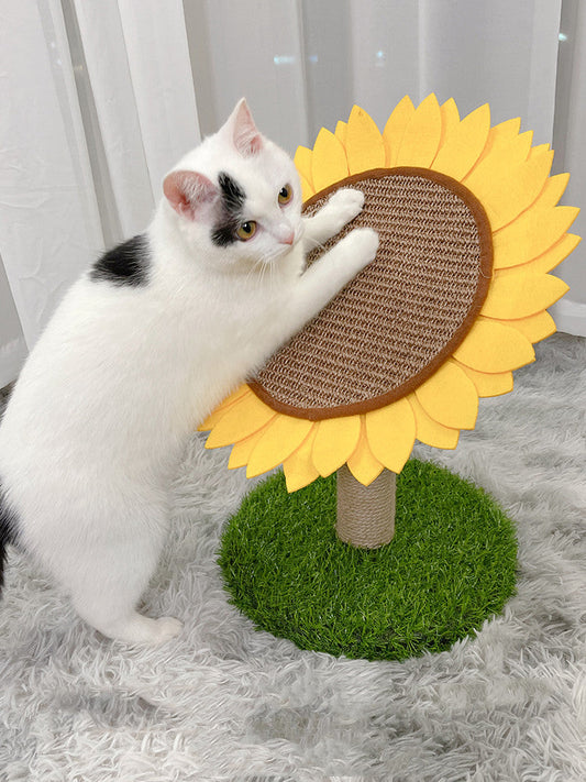 KFX-6647357 Large Cat Scratching Board and Nest - Natural Sisal with Plush, Felt, and Composite Materials
