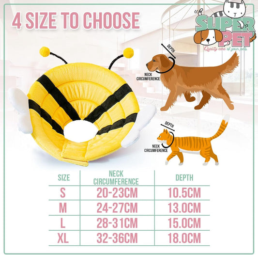 KFX-6648637 Soft Bee-Shaped Cat Cone Collar for Comfortable Recovery and Protection