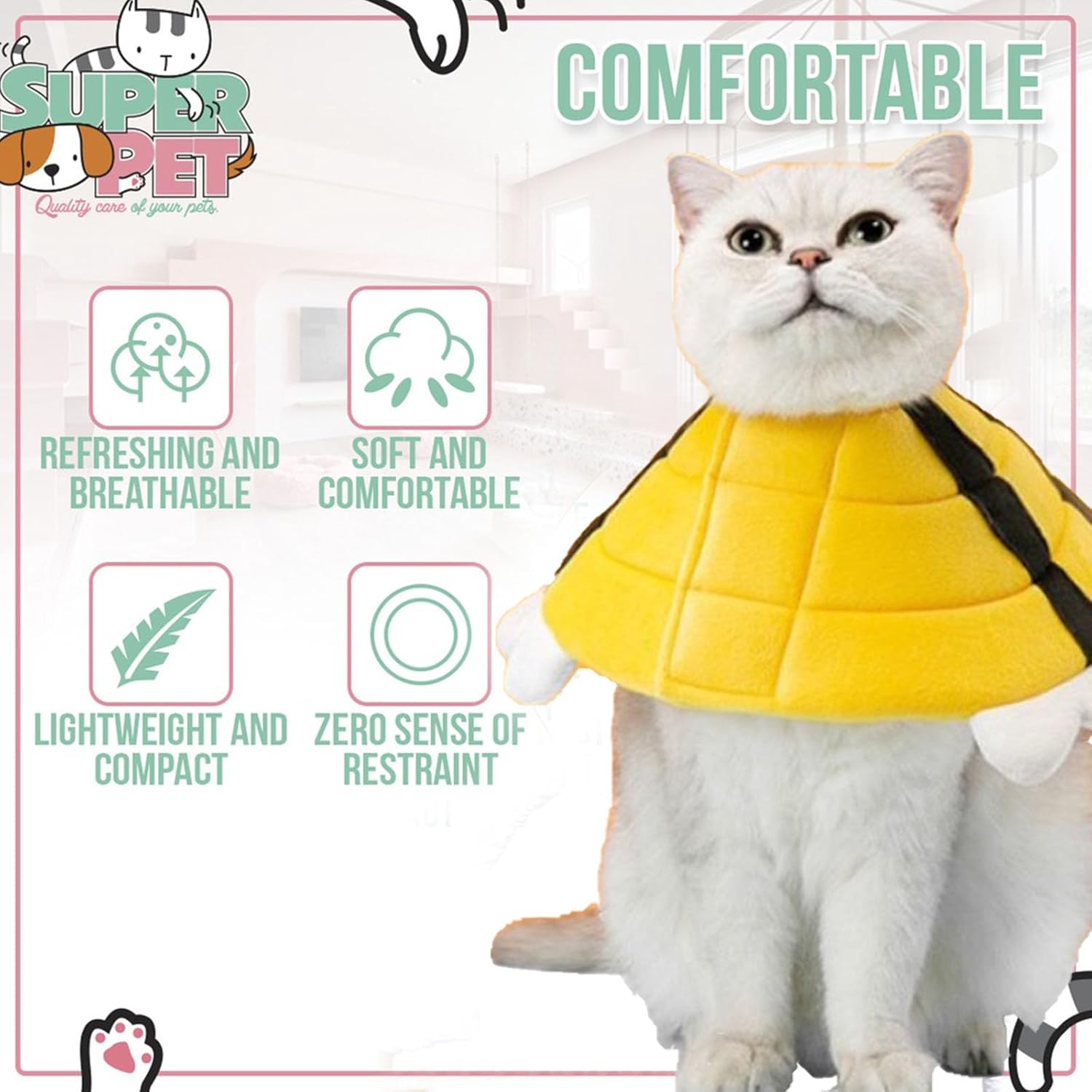 KFX-6648637 Soft Bee-Shaped Cat Cone Collar for Comfortable Recovery and Protection