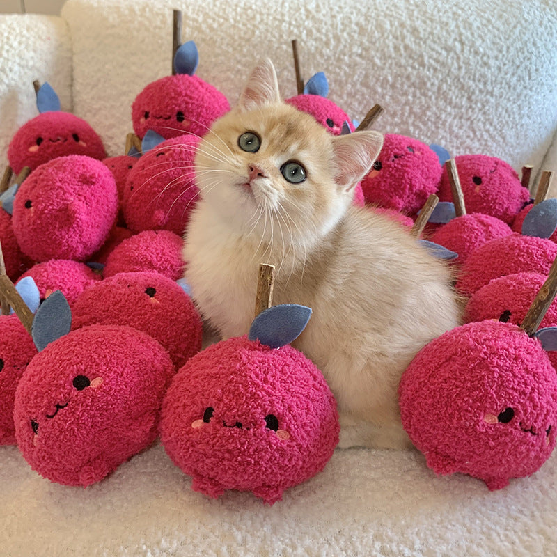 KFX-6651965 Plush Onion Red Cat Bite Molar Rod Toy for Dental Chewing and Play