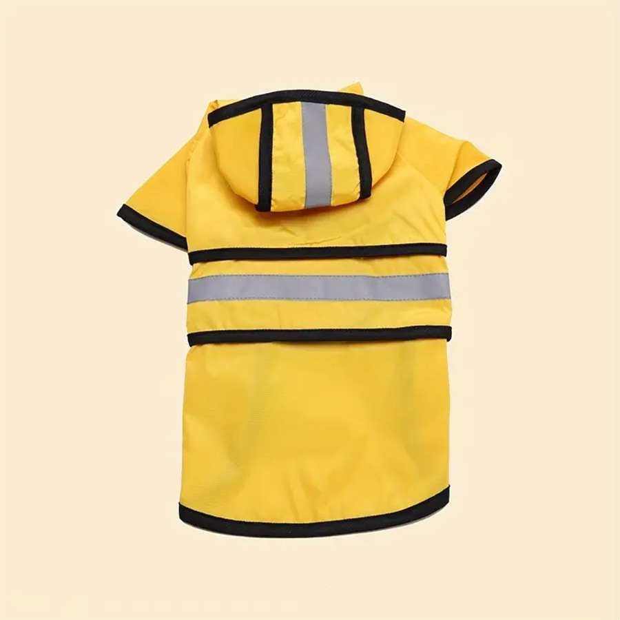 KFX-6652733 Reflective Raincoat Poncho for Big Dogs - Yellow and Blue, Sizes XS to XXXXL