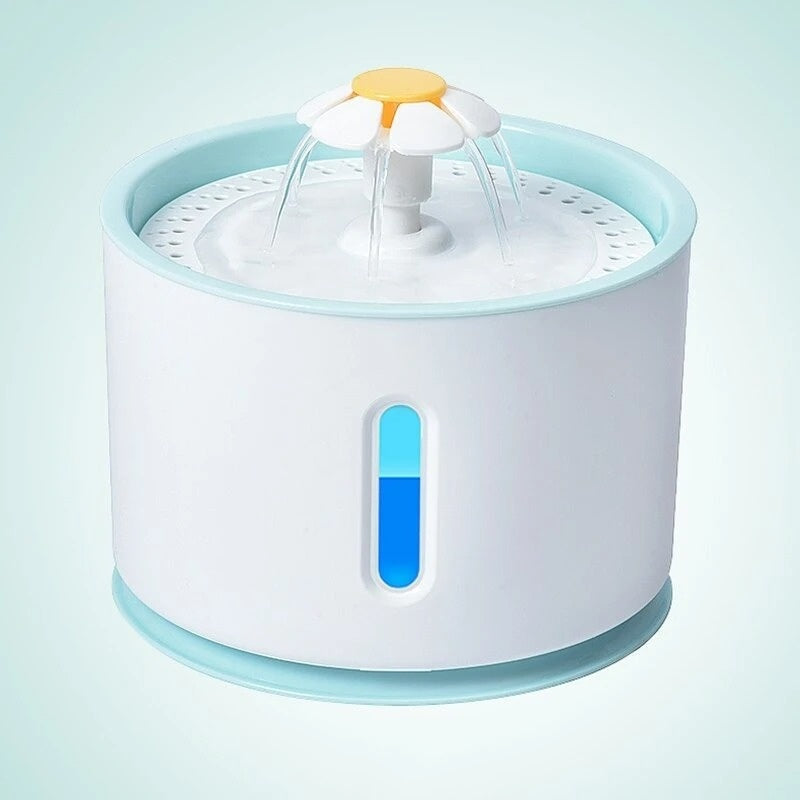KFX-6652989 Stainless Steel 2.4L Pet Water Dispenser for Cats and Dogs with USB Charging