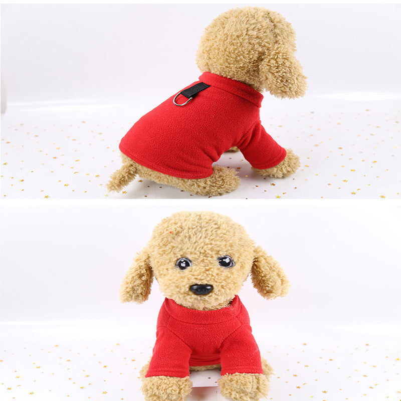 KFX-6655293 Casual Fleece D Buckle Dog Clothes in Shaking Velvet - Stylish and Comfortable Pet Apparel