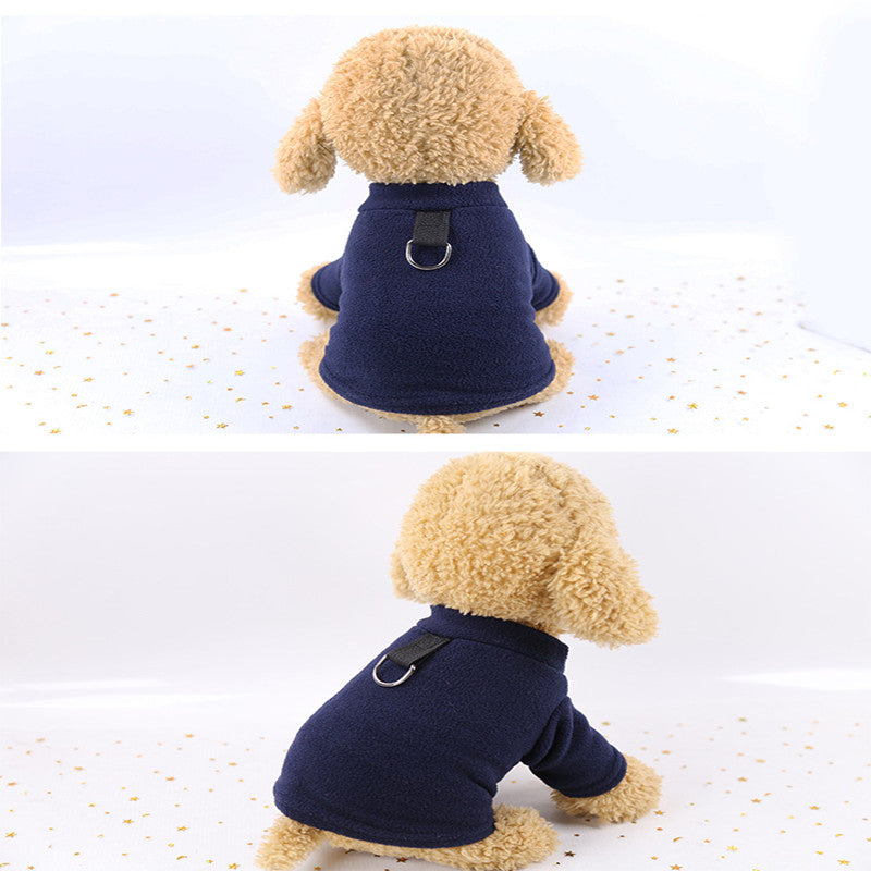 KFX-6655293 Casual Fleece D Buckle Dog Clothes in Shaking Velvet - Stylish and Comfortable Pet Apparel