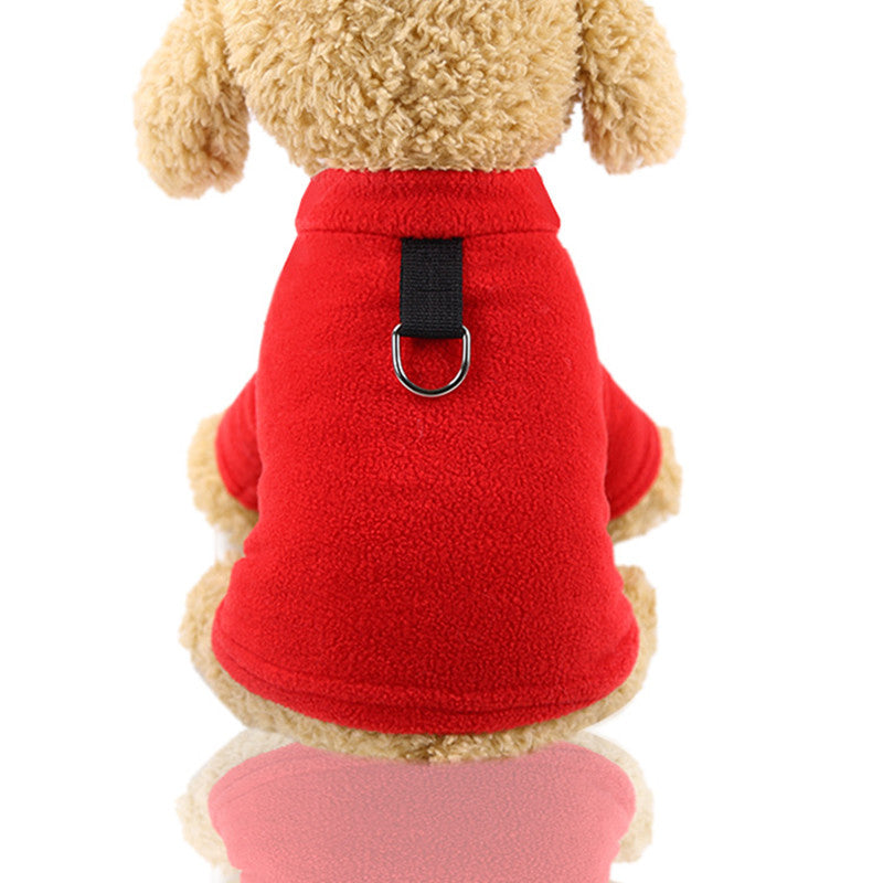 KFX-6655293 Casual Fleece D Buckle Dog Clothes in Shaking Velvet - Stylish and Comfortable Pet Apparel
