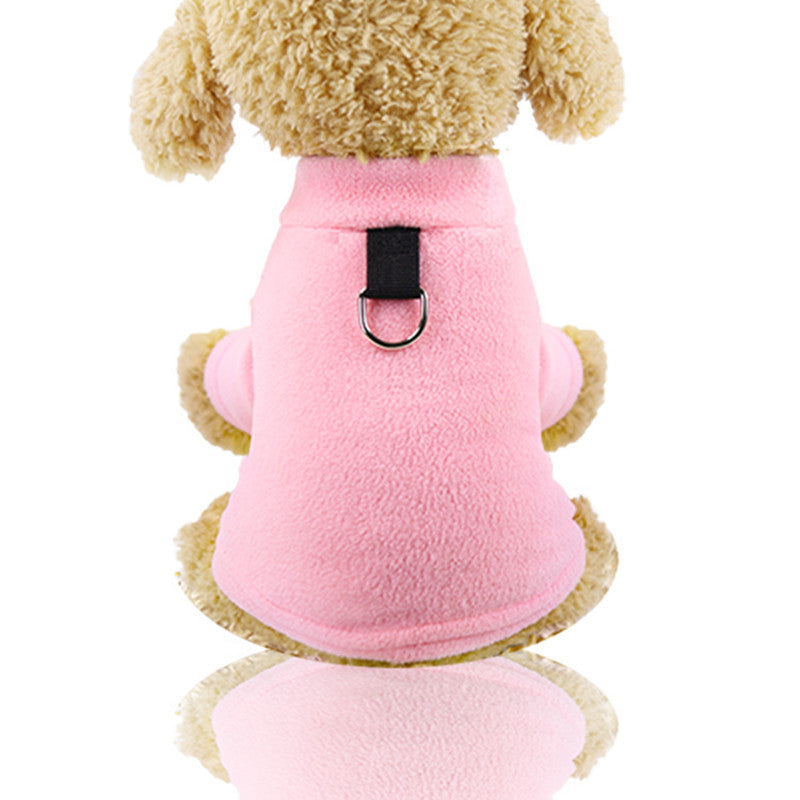 KFX-6655293 Casual Fleece D Buckle Dog Clothes in Shaking Velvet - Stylish and Comfortable Pet Apparel