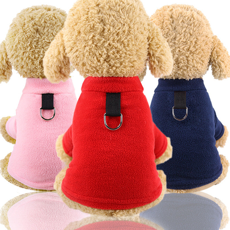 KFX-6655293 Casual Fleece D Buckle Dog Clothes in Shaking Velvet - Stylish and Comfortable Pet Apparel