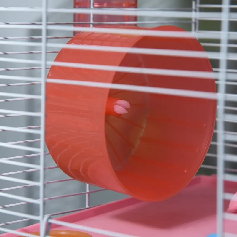 KFX-6656573 5-Tier Hamster Cage with Exercise Wheel, Tunnels, and Portable Design
