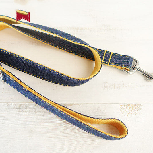 KFX-6656701 Personalized Yellow Polyester Pet Leash - Adjustable Length for XS to XL Pets