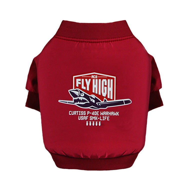 KFX-6657981 Cotton Plus Fleece Pet Sweater in Black, Red, Army Green - Casual Style with Size Options