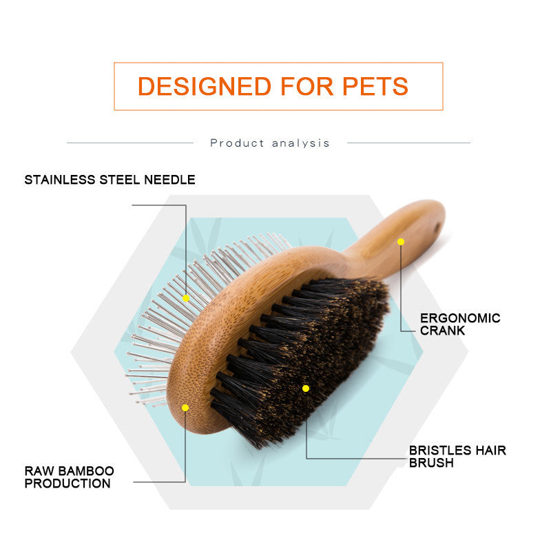 KFX-6658493 Double-Sided Stainless Steel Pet Comb for Dog Grooming and Cleaning