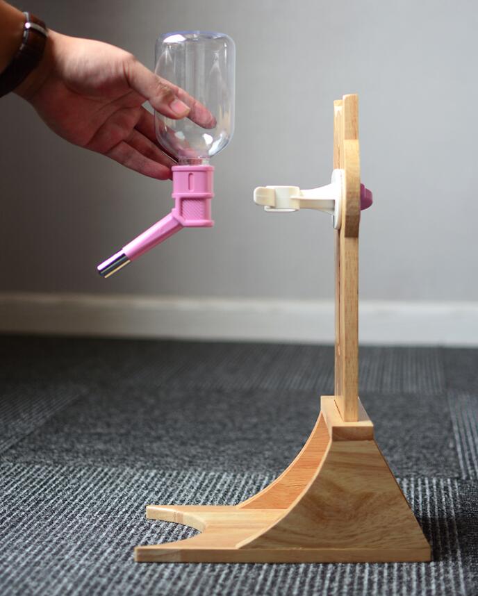 KFX-6658749 Pet Water Fountain with Bamboo and Oak Holder - 300ml Capacity, Available in 3 Colors
