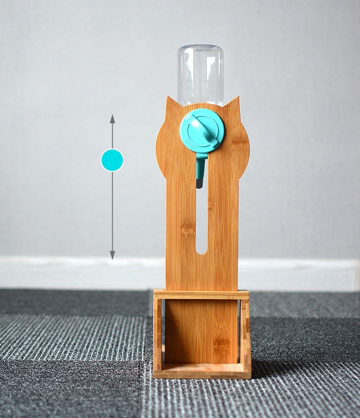 KFX-6658749 Pet Water Fountain with Bamboo and Oak Holder - 300ml Capacity, Available in 3 Colors