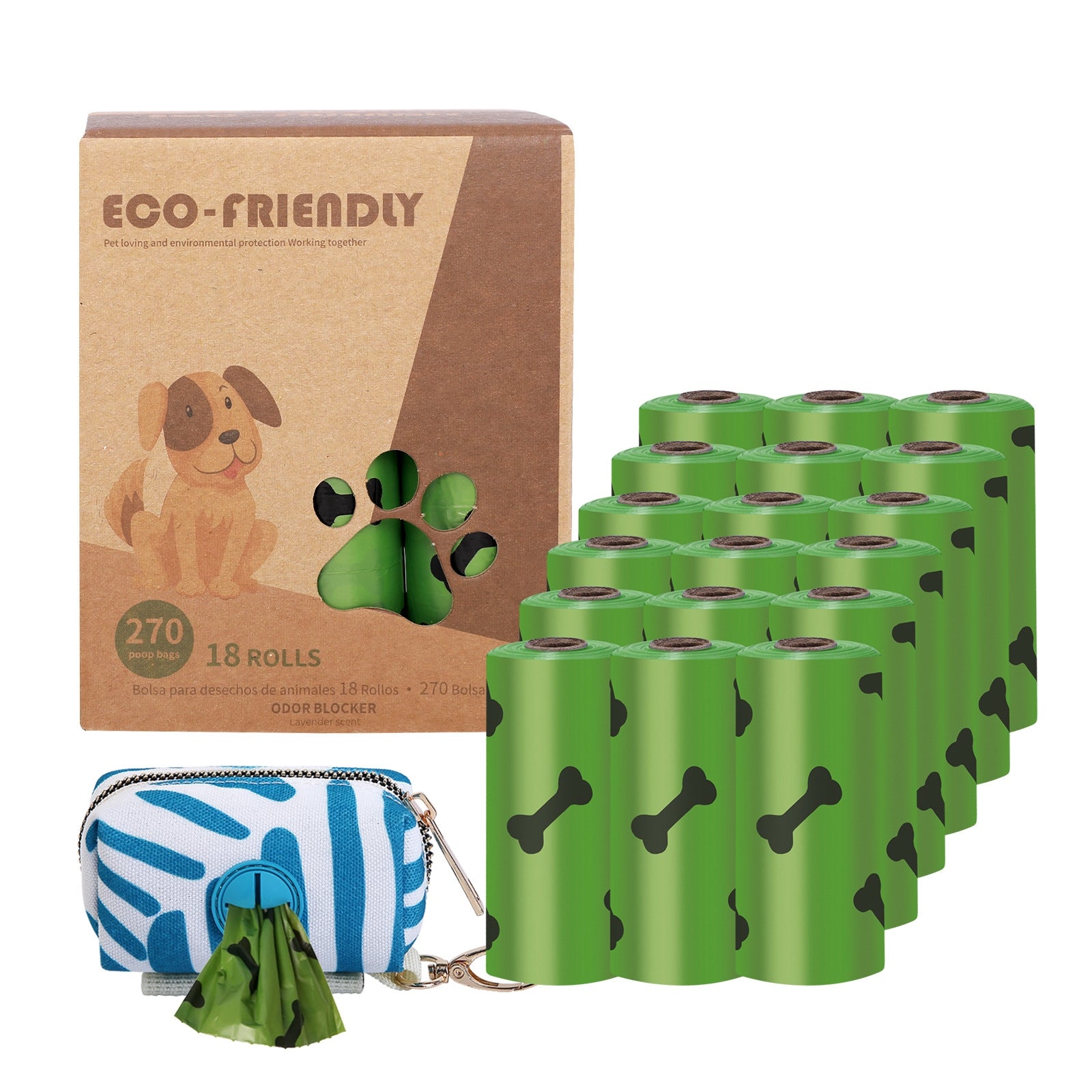KFX-6659133 Eco-Friendly Pet Waste Garbage Bags - Thick, Fragrant, Multiple Roll Options
