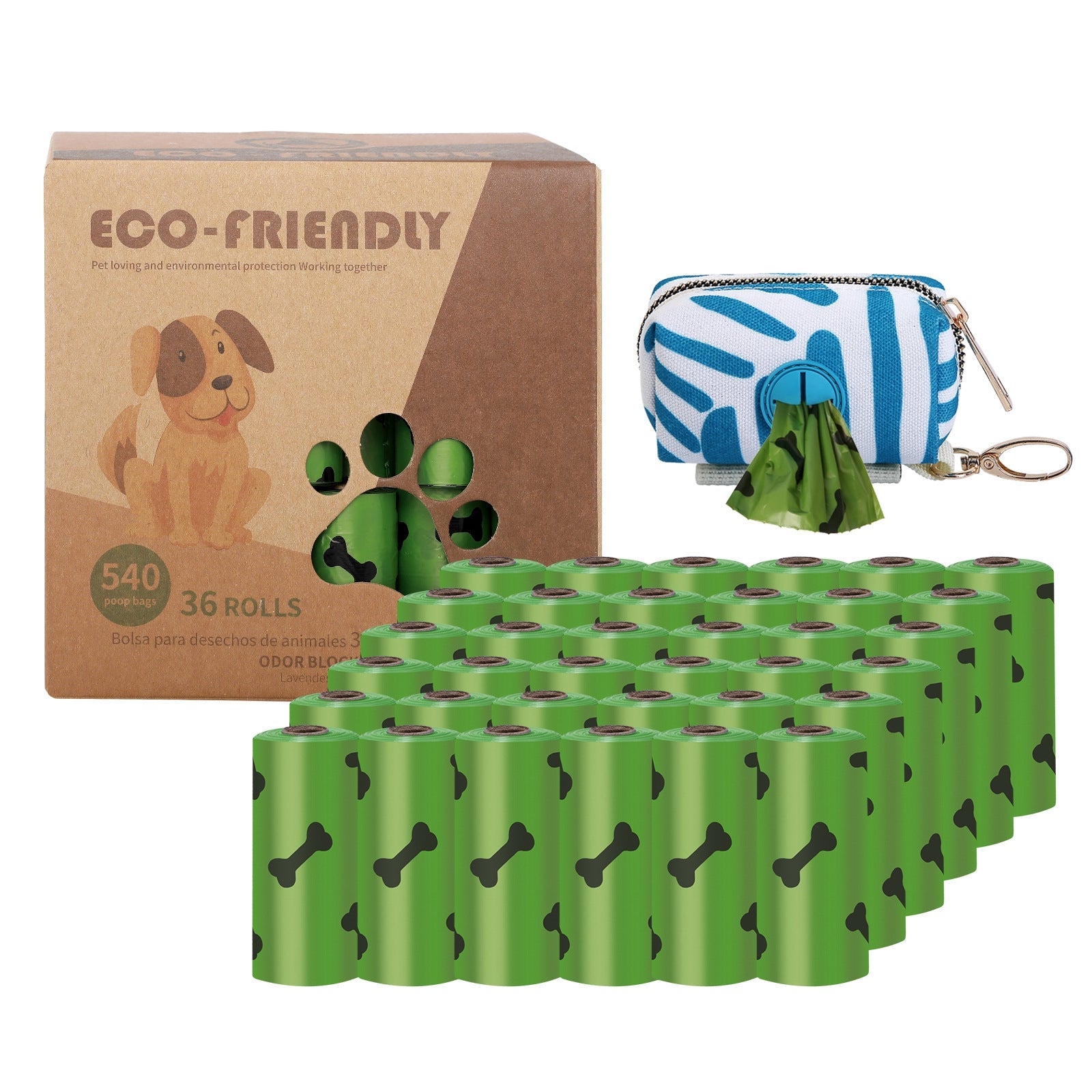 KFX-6659133 Eco-Friendly Pet Waste Garbage Bags - Thick, Fragrant, Multiple Roll Options