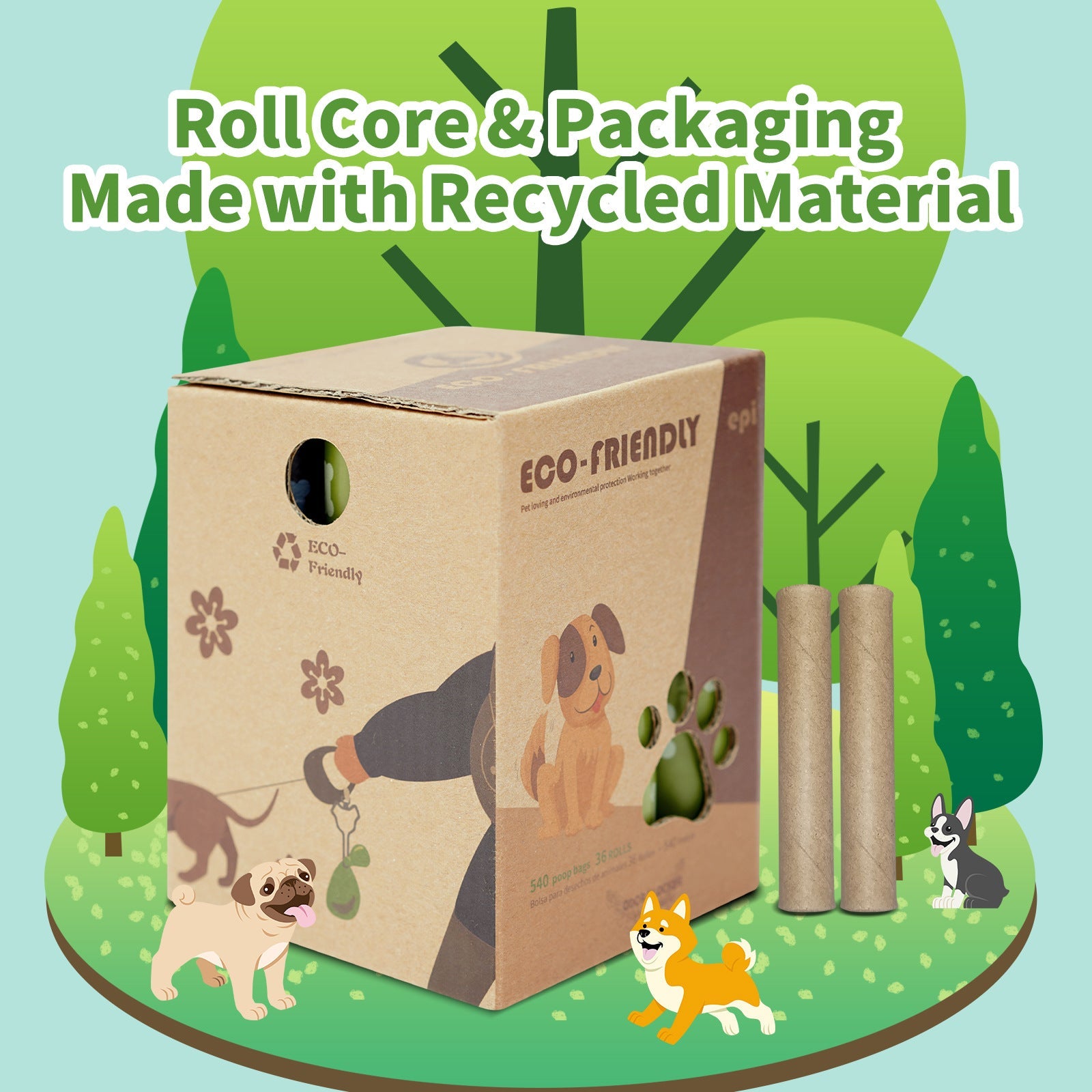 KFX-6659133 Eco-Friendly Pet Waste Garbage Bags - Thick, Fragrant, Multiple Roll Options