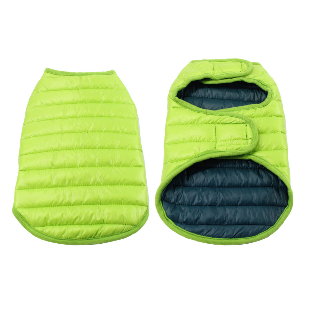 KFX-6659261 Pet Winter Clothes for Small and Medium Dogs in Reddish Gray and Dark Green, Multiple Sizes Available