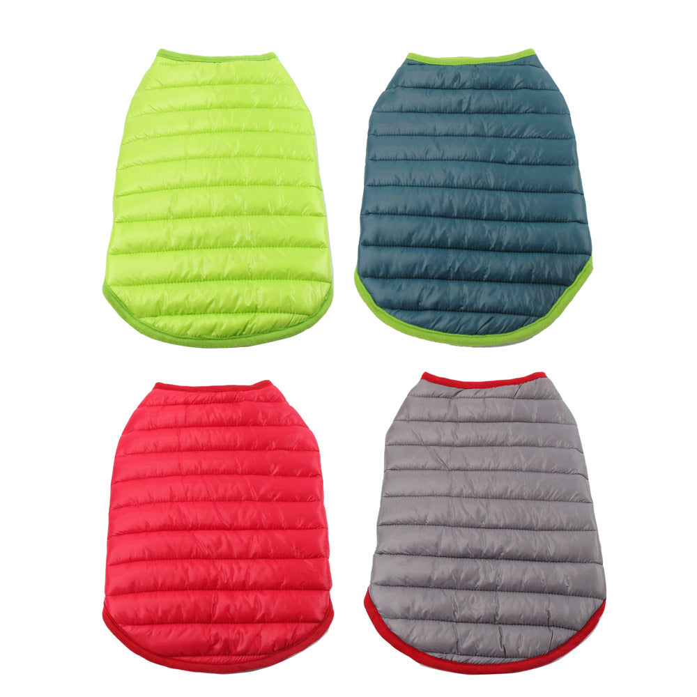 KFX-6659261 Pet Winter Clothes for Small and Medium Dogs in Reddish Gray and Dark Green, Multiple Sizes Available
