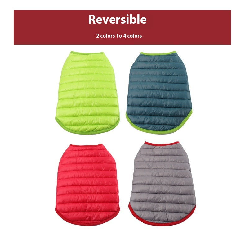 KFX-6659261 Pet Winter Clothes for Small and Medium Dogs in Reddish Gray and Dark Green, Multiple Sizes Available